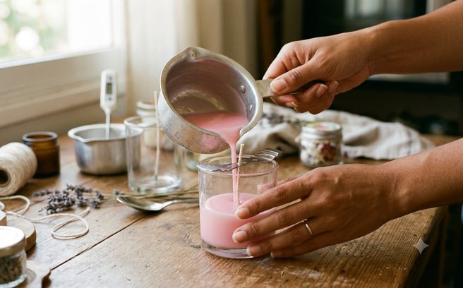 Proceso de elaboración de velas artesanales